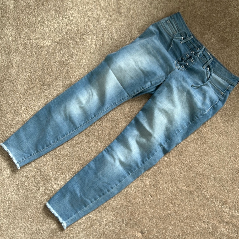 Jessica Simpson Kiss Me Lace Up Ankle Jeans